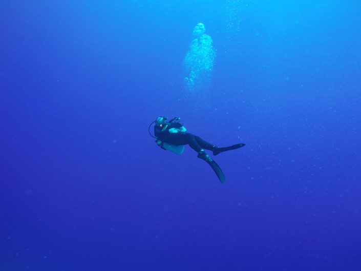 USA, Guam - scuba diving at blue hole