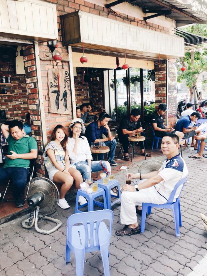 Vietnam, Hanoi - drinking coffee like a local